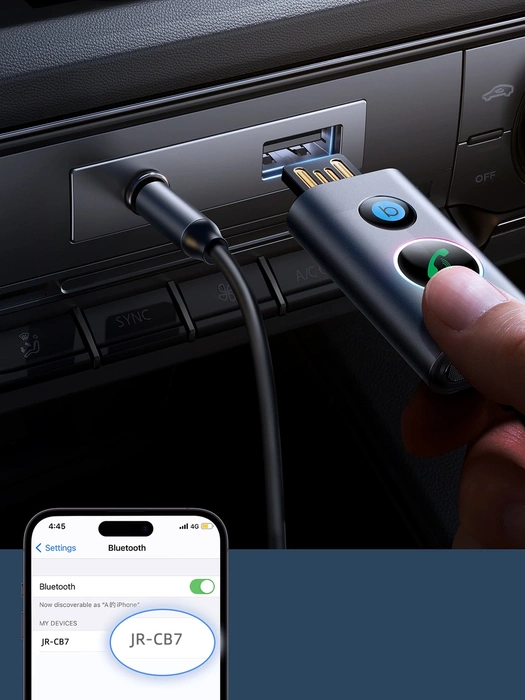 Samochodowy bezprzewodowy odbiornik Joyroom JR-CB7 - szary