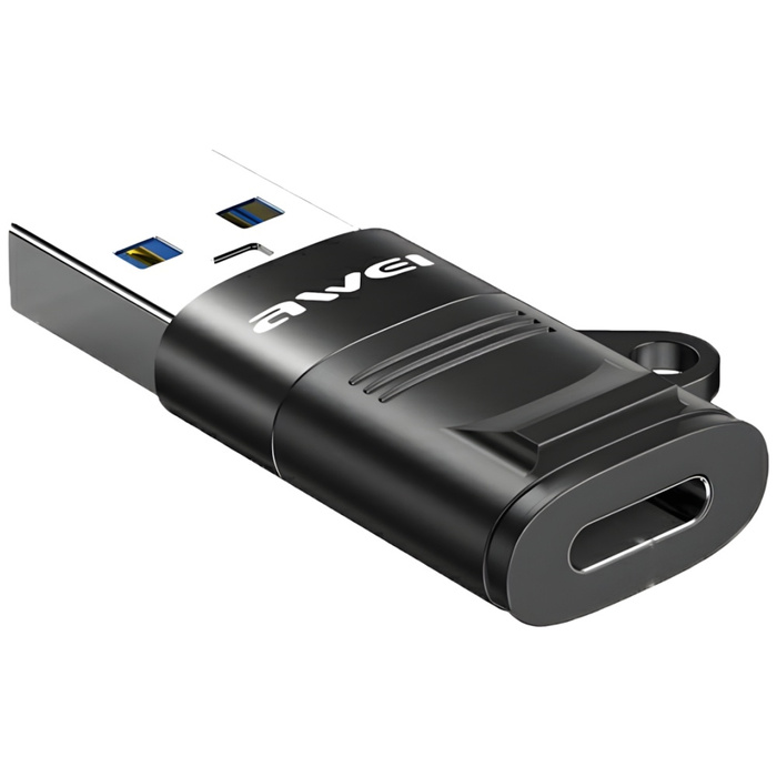 AWEI Adapter CL-13 USB-C/USB-A czarny/black