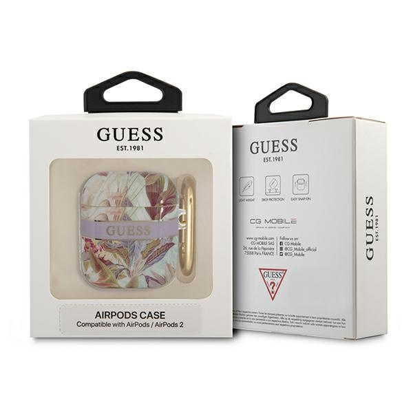 Etui GUESS Apple AirPods Cover Flower Strap Collection Fioletowy Case