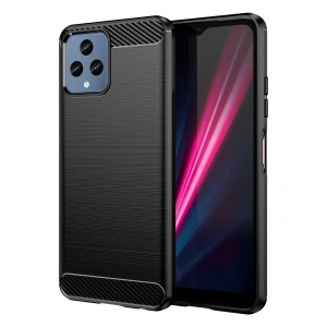 Carbon Case etui do T-Mobile Revvl 6 5G elastyczny silikonowy karbonowy pokrowiec czarne