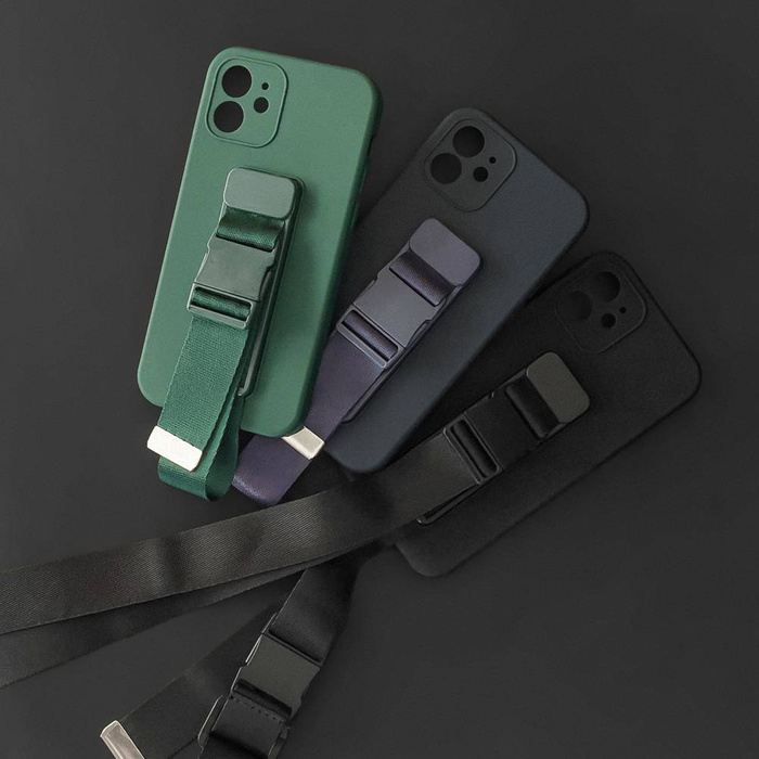 Rope Case silikonowe etui ze smyczą torebka smycz pasek do Xiaomi Redmi 10 granatowy