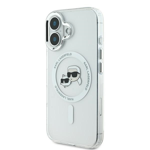 Karl Lagerfeld KLHMP16MHLSKCH iPhone Plus 6.7" biały/white hardcase IML Metal Karl&Choupette Head MagSafe
