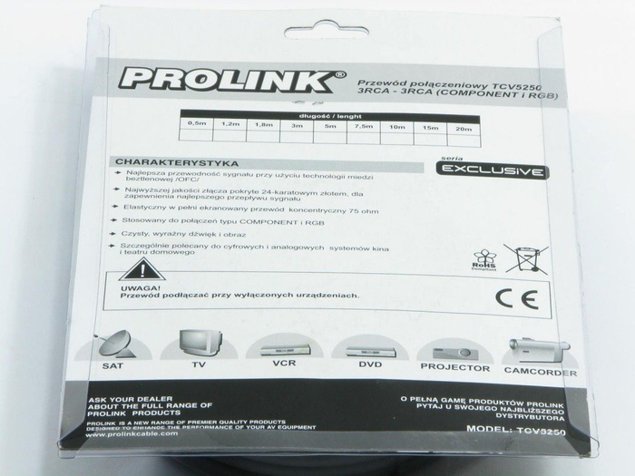 Kabel PROLINK 3xRCA - 3RCA Component 5m TCV 5250