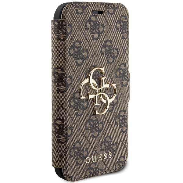 Etui Guess GUBKP15S4GMGBR iPhone 15 / 14 / 13 6.1" brązowy/brown book 4G Metal Logo Case
