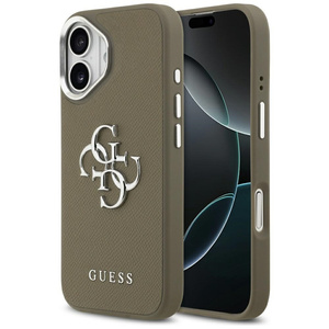 Etui Guess Grained Big 4G Classic Logo do iPhone 17 brązowy