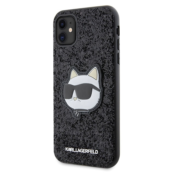 Etui Karl Lagerfeld KLHCN61G2CPK iPhone 11 6.1" czarny/black hardcase Glitter Choupette Patch Case