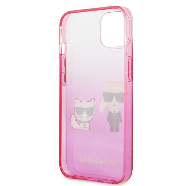 Etui KARL LAGERFELD Apple iPhone 13 Mini Gradient Ikonik Karl & Choupette Różowy Hardcase