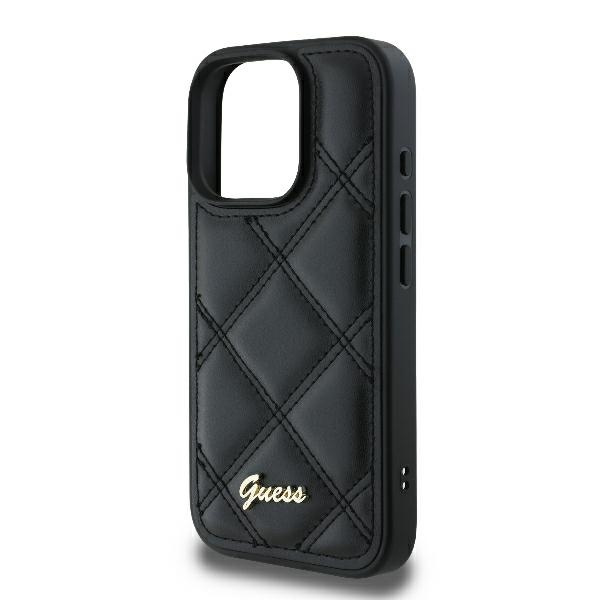 Etui Guess iPhone 16 Pro Max 6.9" czarny/black hardcase Quilted Metal Logo