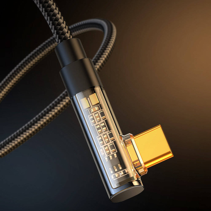 Joyroom kabel USB C kątowy - USB do szybkiego ładowania i transferu danych 3A 1,2 m czarny (S-UC027A6)