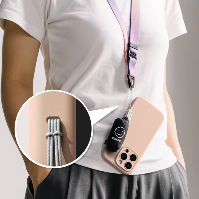 Etui RINGKE SILICONE MAGNETIC MAGSAFE IPHONE 16 PRO PINK SAND