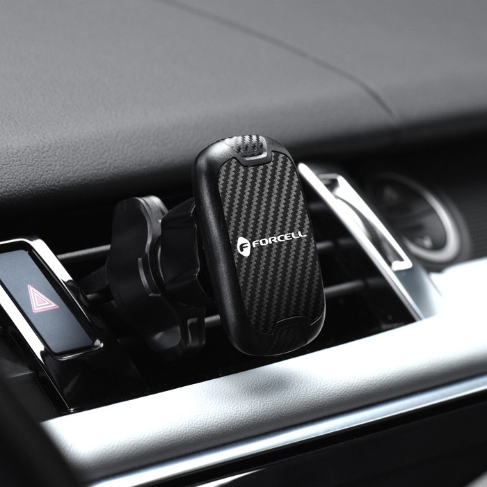 Uchwyt na telefon do samochodu magnetyczny Forcell F-Grip Carbon H-CT325 do kratki czarny