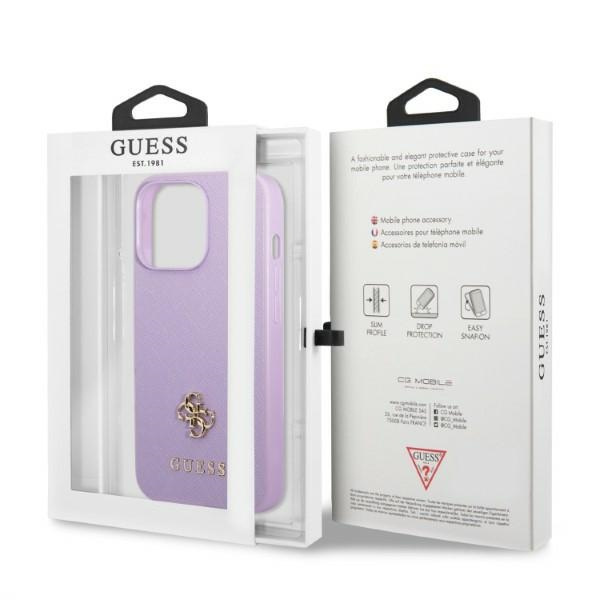 Etui Guess Guhcp13lps4mu iPhone 13 Pro / 13 6,1" Purpurowy/purple Hardcase Saffiano 4g Small Metal Logo Case