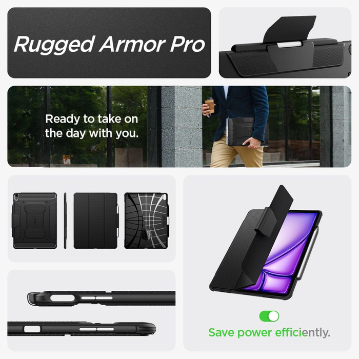 ETUI SPIGEN RUGGED ARMOR ”PRO” IPAD AIR 13 2024 BLACK