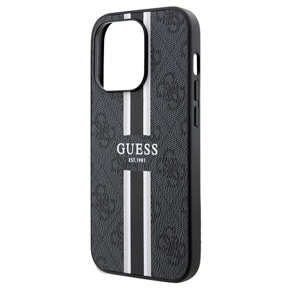 Etui Guess GUHMP15LP4RPSK iPhone 15 Pro 6.1" czarny/black hardcase 4G Printed Stripes MagSafe Case