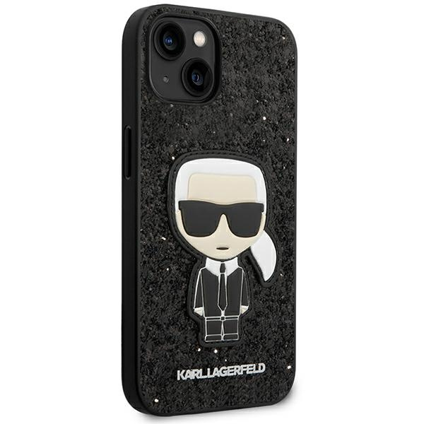 Etui KARL LAGERFELD Apple iPhone 14 Plus Glitter Flakes Ikonik Czarny Hardcase