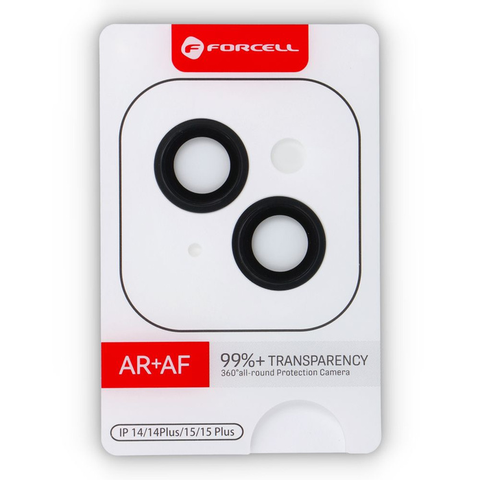 Szkło hartowane na aparat do iPhone 15 / 15 Plus Forcell Premium czarne 0INT