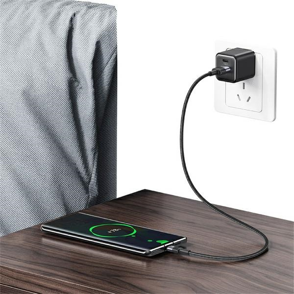 USAMS SET Kabel USB na USB-C 3A 1.2m Fast Charging stalowy/tarnish 30 szt. SJ718ZJ01 (US-SJ718)