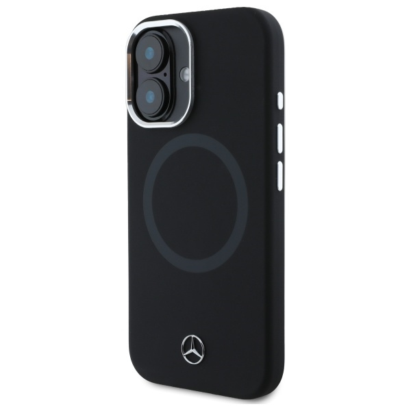 Etui Mercedes iPhone 16 6.1" czarny/black hardcase Silicone Tonal Logo MagSafe