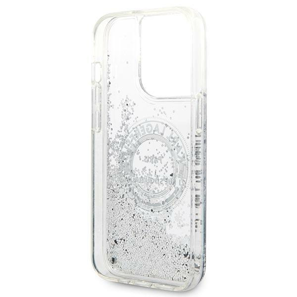 ETUI Karl Lagerfeld iPhone 14 Pro 6,1" srebrny/silver hardcase Liquid Glitter RSG