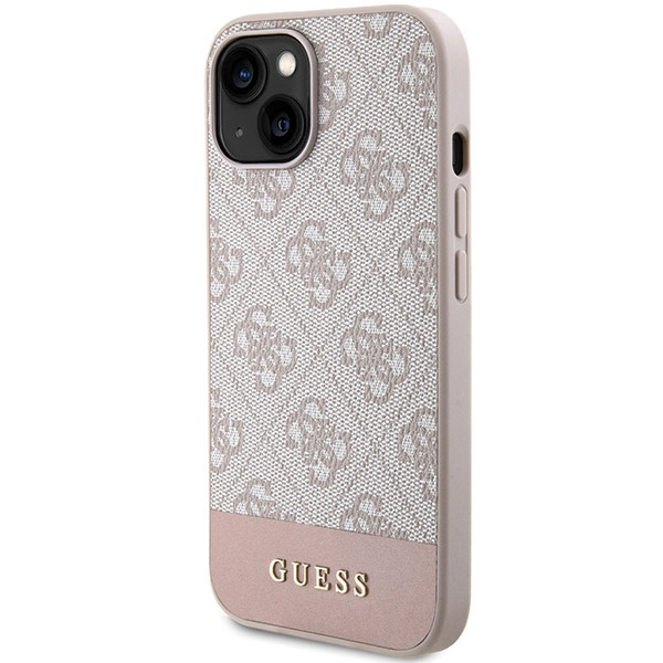 Etui Guess GUHCP15SG4GLPI iPhone 15 / 14 / 13 6.1" różowy/pink hard case 4G Stripe Collection Case