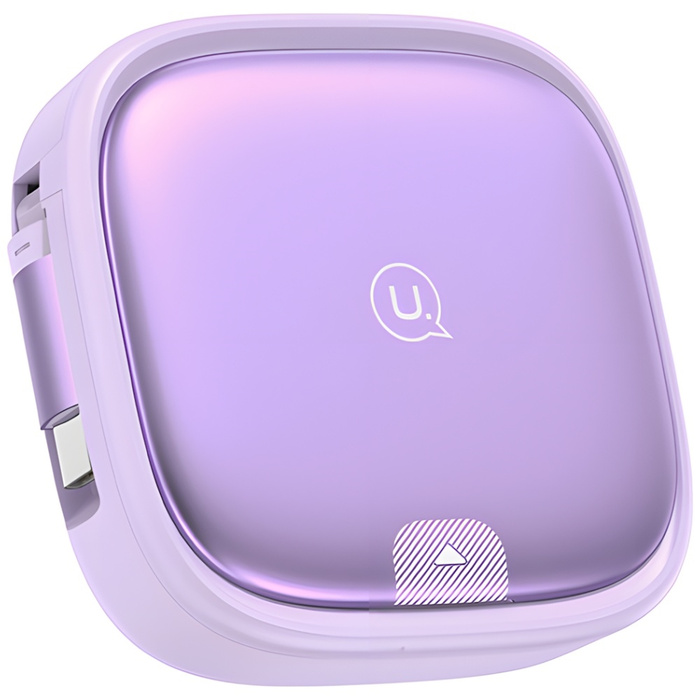 USAMS Kabel rozwijany 3w1 z pudełkiem MicroUSB/USB-C/Lightning 60W fioletowy/purple SJ650USB03 (US-SJ650)