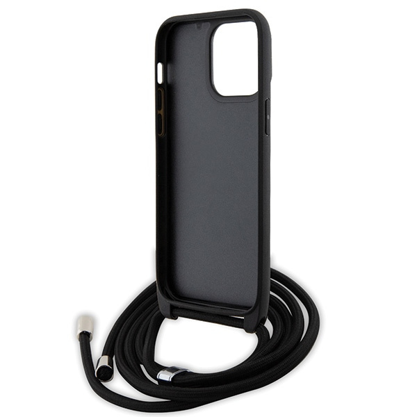 Etui Karl Lagerfeld KLHCP14XSAKCPSK iPhone 14 Pro Max 6.7" hardcase czarny/black Crossbody Saffiano Metal Pin Karl & Choupette Case