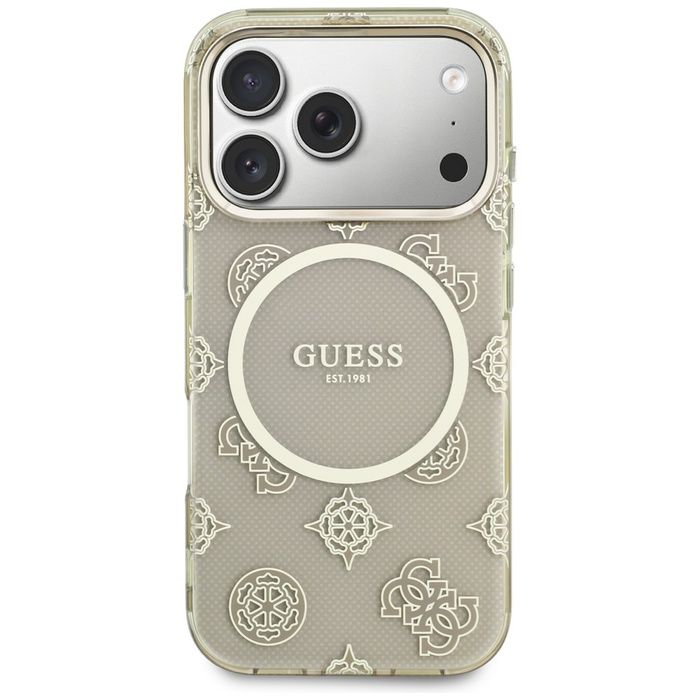 Etui Guess IML Peony Dot MagSafe do      iPhone 17 Pro beżowy