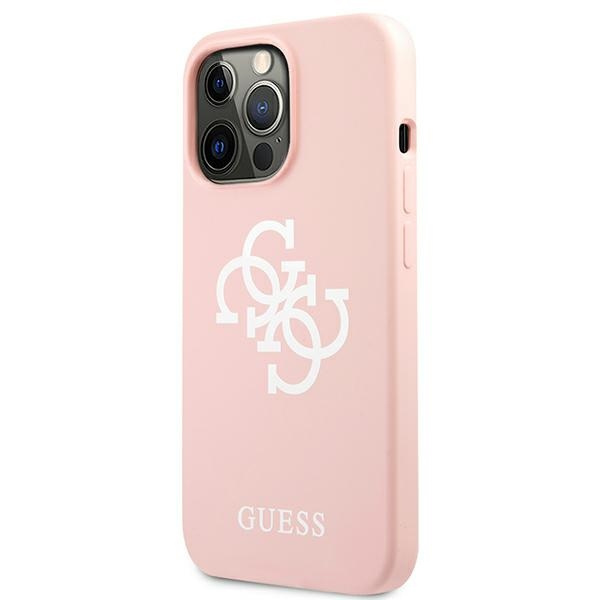 Etui GUESS Apple iPhone 13 13 Pro Silicone 4G Logo Różowy Hardcase