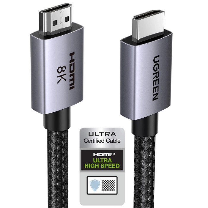 Kabel Ugreen HD171 35376 ze złączami HDMI 2.1 8K certyfikowany 5 m - szary