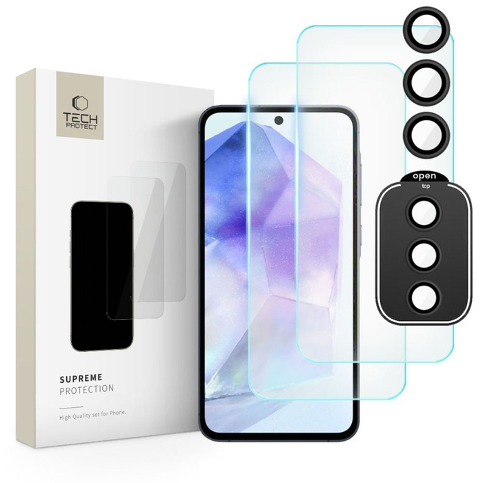 Szkło Hartowane Tech-protect Supreme Set Samsung Galaxy A55 5g Clear