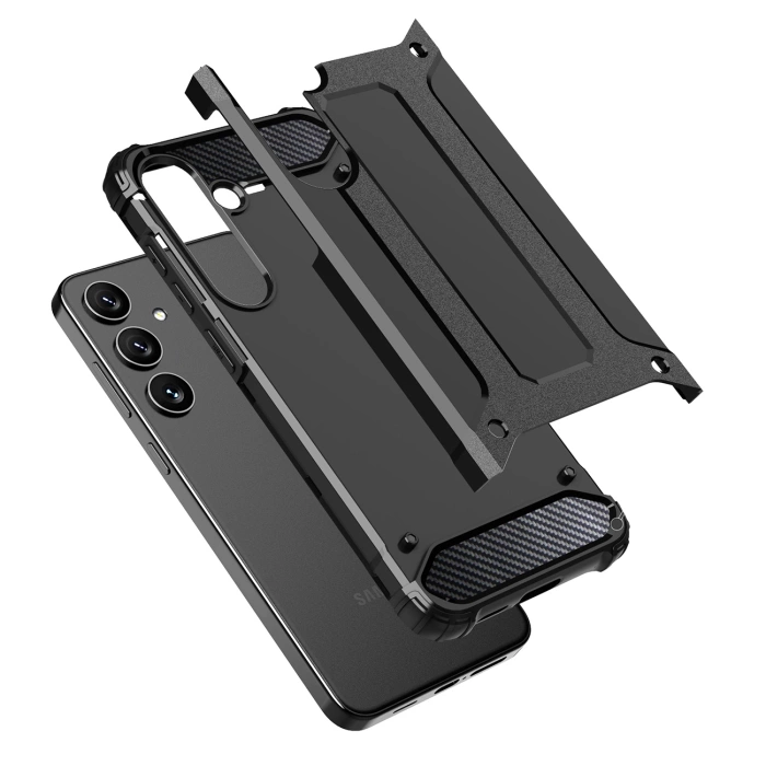 Hybrid Armor etui na Samsung Galaxy S25 pancerny hybrydowy pokrowiec - czarne