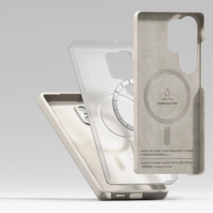 Etui RINGKE SILICONE MAGNETIC MAGSAFE GALAXY S25 ULTRA STONE