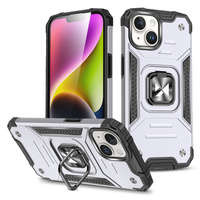 Etui Pancerne etui z uchwytem na palec do iPhone 15 Plus Wozinsky Ring Armor - srebrne Case