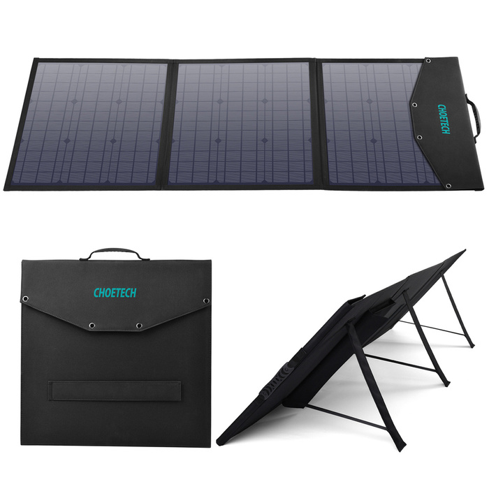 Choetech ładowarka solarna składana 120W 1 x USB Typ C / 2 x USB Typ A (SC008)