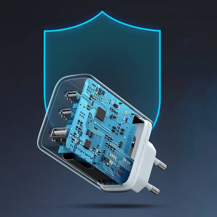 Ugreen szybka ładowarka sieciowa 2x USB Typ C / USB 65W PD3.0, QC3.0/4.0+ biała (CD275) 