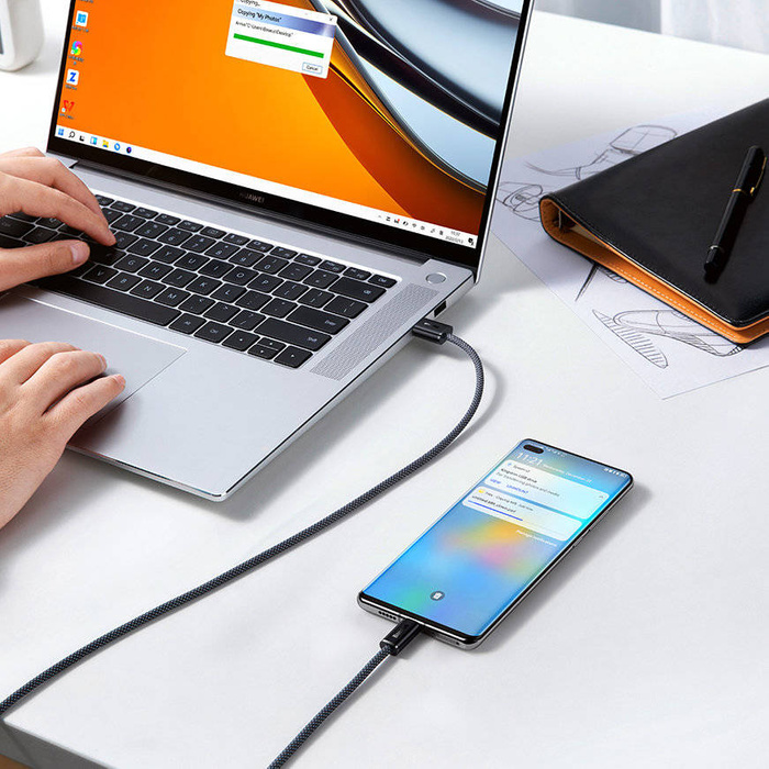 Baseus Dynamic Series kabel USB - USB Typ C 100W 2m szary (CALD000716)