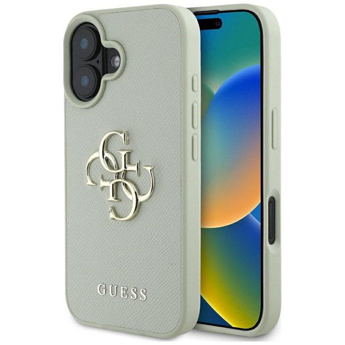 Etui Guess Grained Big 4G Logo Small      Classic Logo do iPhone 16 zielony