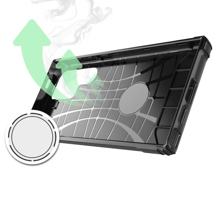 Pancerne hybrydowe etui Hybrid Armor pokrowiec futerał na Samsung Galaxy S25 Edge - czarne