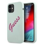 Etui GUESS Apple iPhone 12 Mini Silicone Vintage Niebieski Fuksja Hardcase