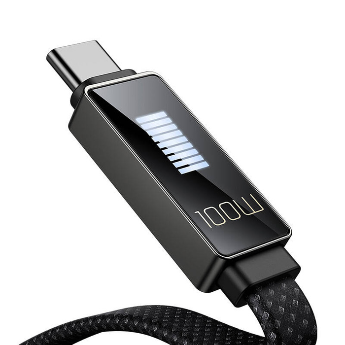 Kabel Mcdodo CA-4470 USB-C do USB-C z wyświetlaczem 100W 1.2m (czarny)