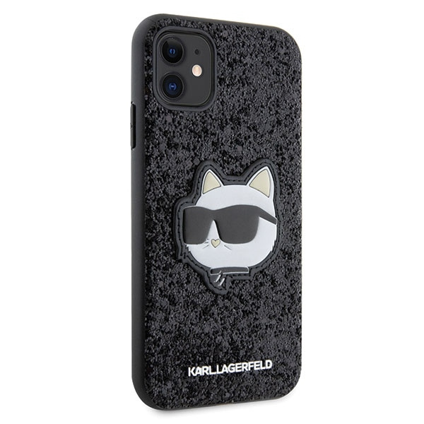 Etui Karl Lagerfeld KLHCN61G2CPK iPhone 11 6.1" czarny/black hardcase Glitter Choupette Patch Case
