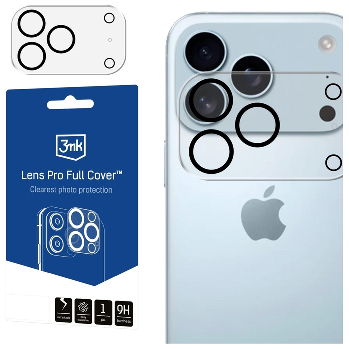 Ochrona na obiektyw aparatu 3MK iPhone 17 Pro Max Lens Pro FullCover