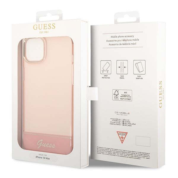 Etui GUESS Apple iPhone 14 Plus Translucent Różowy Hardcase