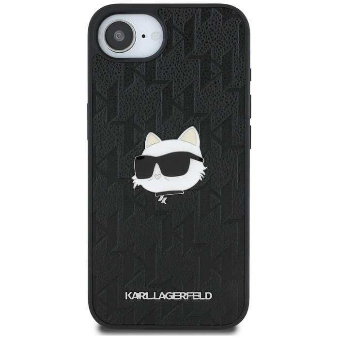 Etui Karl Lagerfeld Monogram Choupette   Head Pin do iPhone 16e czarny