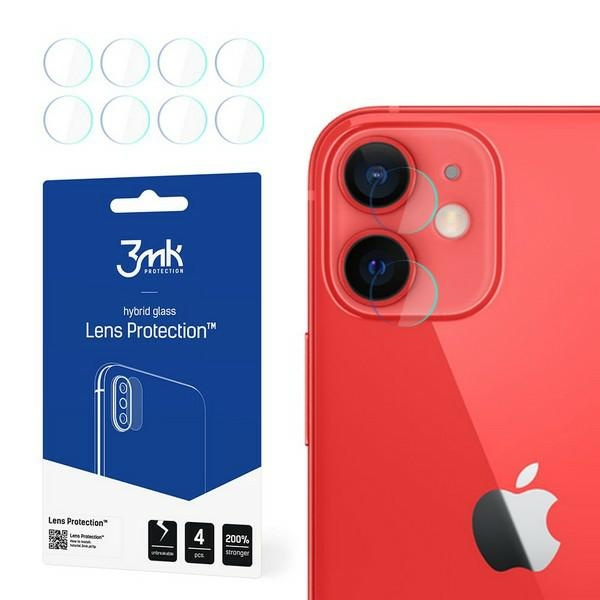Szkło Hybrydowe 3MK Apple iPhone 12 Mini Lens Protect Ochrona Na Obiektyw Aparatu 4szt