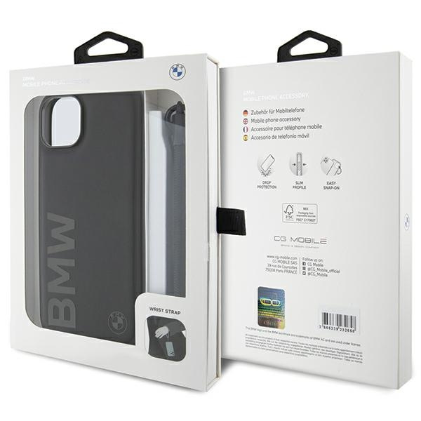 Etui Bmw Bmhcp15m23rmrlk Iphone 15 Plus / 14 Plus 6.7" Czarny/black Hardcase Signature Leather Wordmark Cord Case