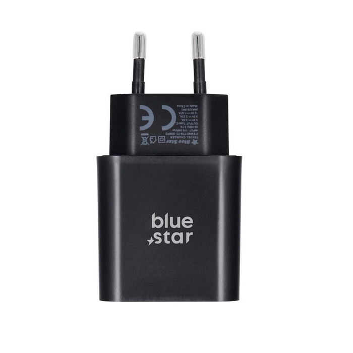 Ładowarka sieciowa do telefonu Blue Star USB C QC4.0 PD 3A 25W + kabel USB C do USB C TFB-TC-25WPD czarna