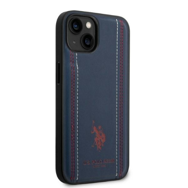 Etui US Polo USHCP14SPFAV iPhone 14 6,1" granatowy/navy blue Leather Stitch