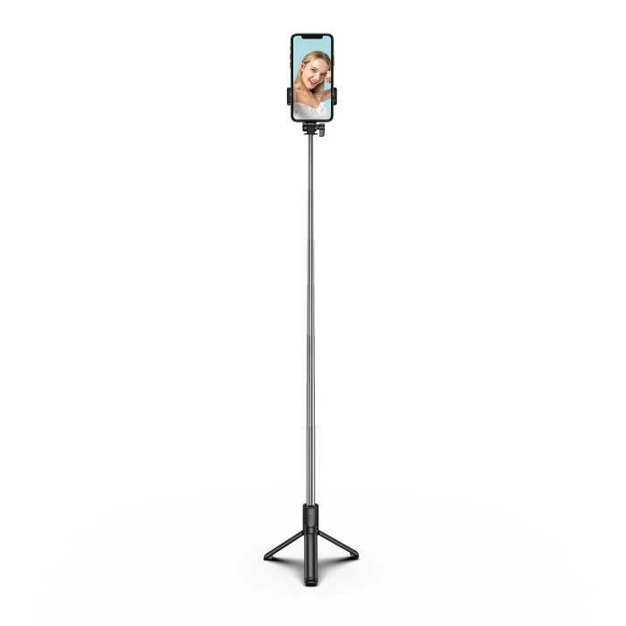Selfie stick WHS1Y teleskopowy tripod 1m z uchwytem na telefon - czarny