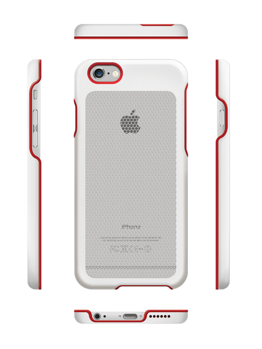 Etui iPhone 6 SEVENMILLI Real Metal Hexa White/Red